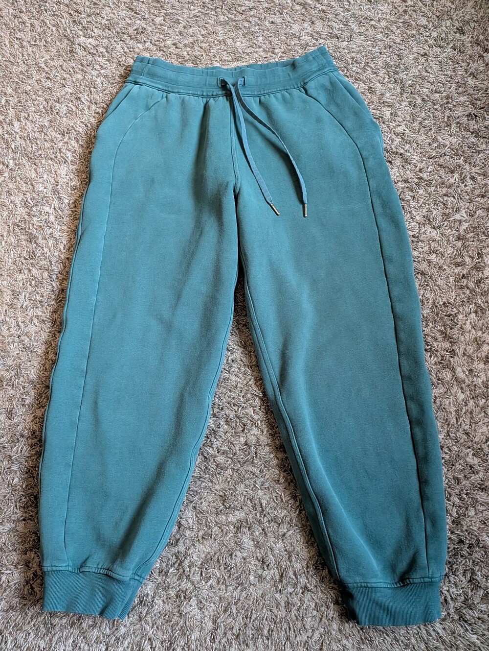 Lululemon Green Jasper Scuba Relaxed Fit Drawstring 25" Jogger Pants Sz 8